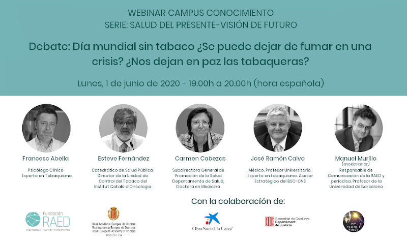 Webinar: Día mundial sin tabaco ¿Se puede dejar de fumar en una crisis? ¿Nos dejan en paz las tabaqueras?