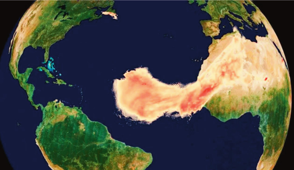 Formación de fenómenos atmosféricos sobre el Sahara que genera el desplazamiento de masas